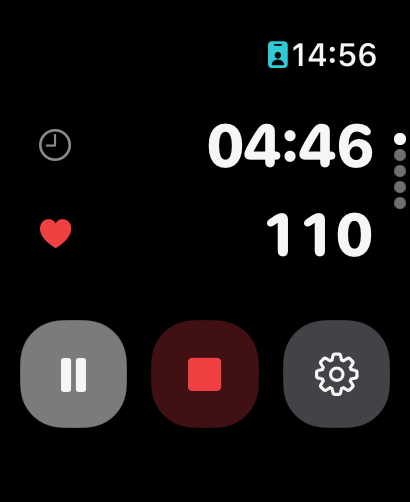 Control screen when session is running, Buttons: Marker, Stop, Setup